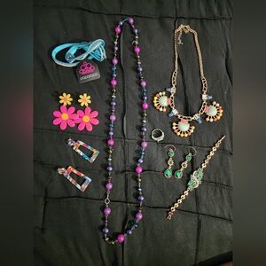 Colorful Jewelry Set with Necklaces and Earrings